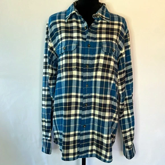 Eddie Bauer 100% Cotton Button Down Flannel Shirt - Picture 4 of 7